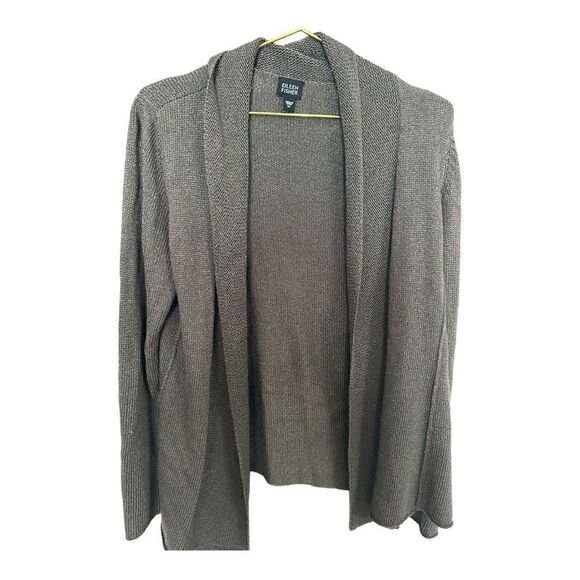 Eileen Fisher | Silk Blend Open Front Knit Cardigan Sweater  | M - Picture 1 of 6